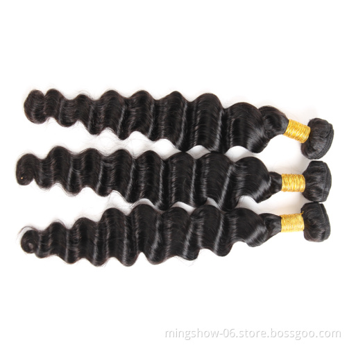 Brazilian loose deep wave hair weave, mink raw loose deep wave bundles